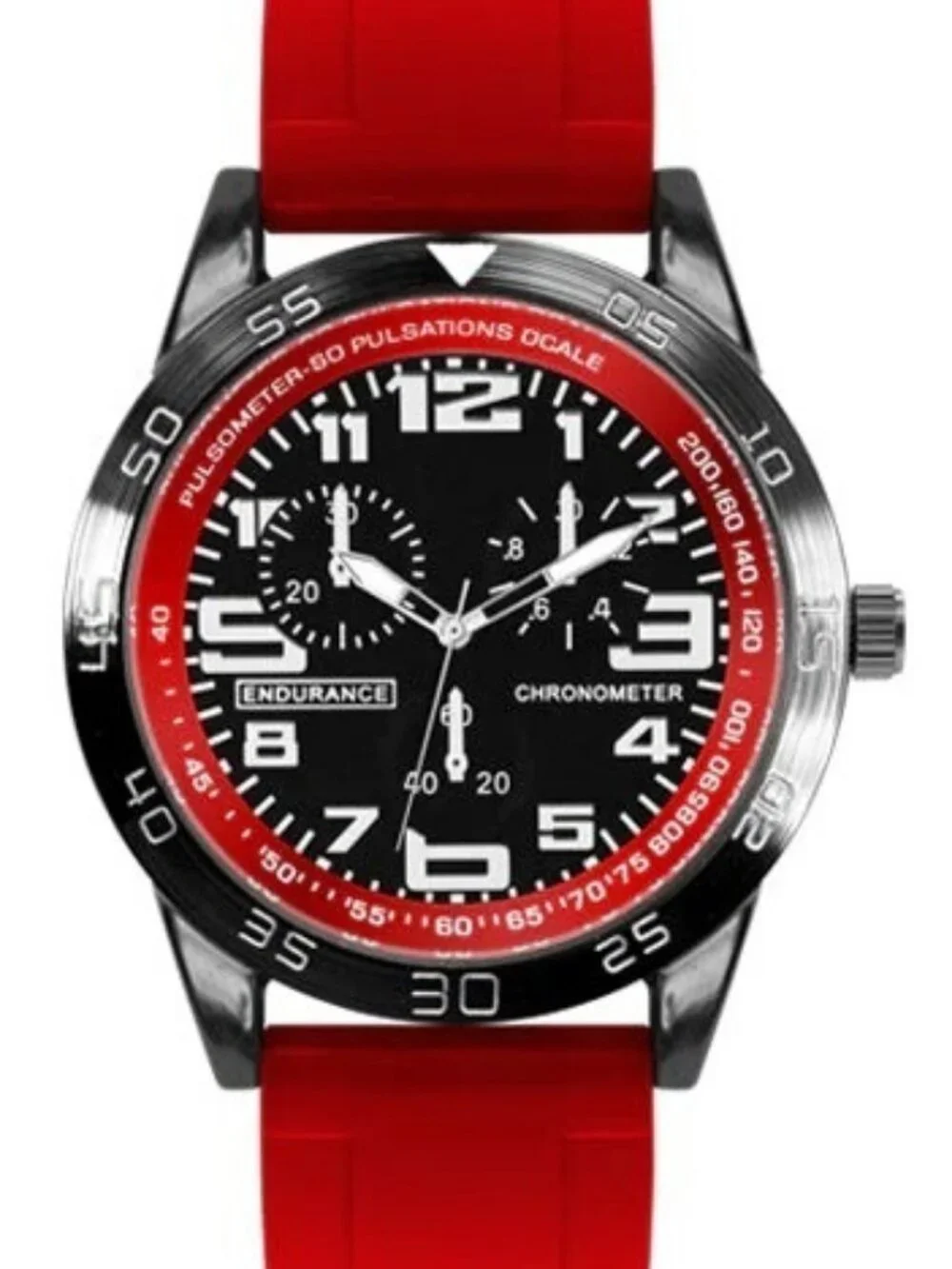 MC Montres Carlo Men's Dark Chrome & Red 42mm Quartz Watch NEW